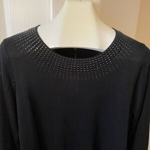 Alex Marie black sweater with rhinestone accents